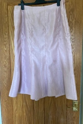 Jacques Vert pink faux silk skirt size 18