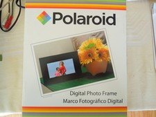 Polaroid 7" Hi-Res Digital Picture Frame Wood Black With Power Supply  Remote