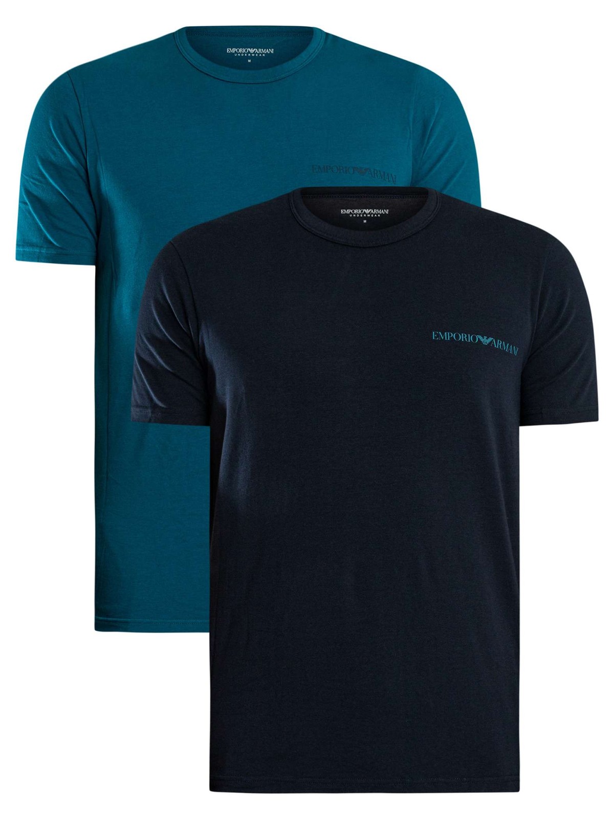 Emporio Armani 2 Pack Lounge Crew Neck T-Shirt, Octane/Blue - XL