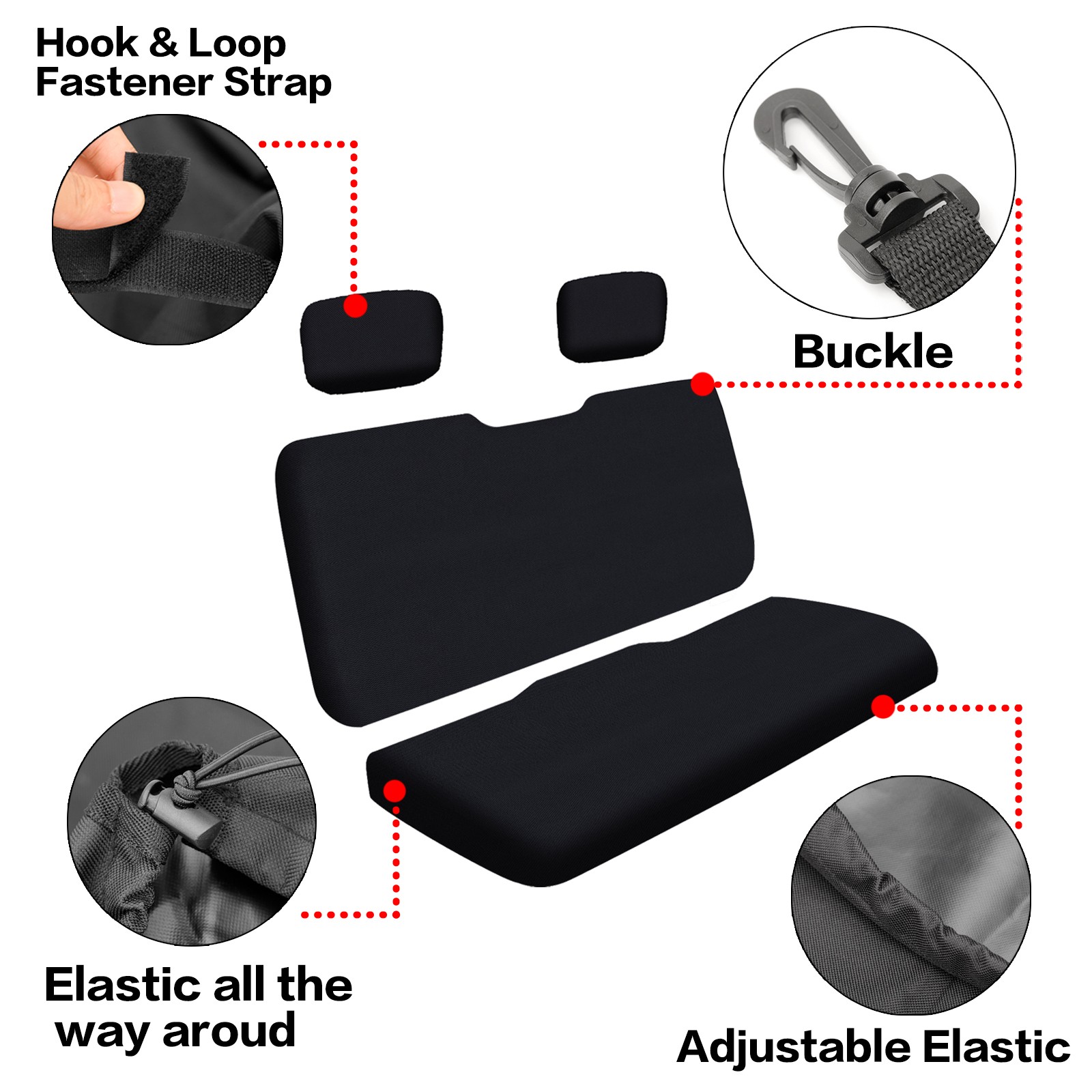 UTV Bench Adjustable Seat Cover Kits For Polaris Ranger 500 700 800 2002-2008