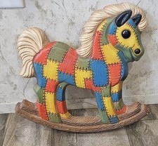 Vintage Patchwork Quilt Rocking Horse Wall Hanging Decor Nursery Baby Kids Room
