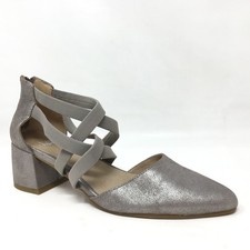 Eileen Fisher Juku Pump Heels Shoes Womens Size 7.5 Gray Silver Metallic Leather
