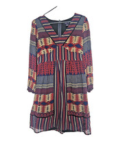 Anna Sui Silk mini dress, boho Chic gothic A line size S babydoll