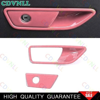 For Audi A8 19-2024 Bright Pink Co-Pilot Storage Box Handle Panel Cover Trim 2*