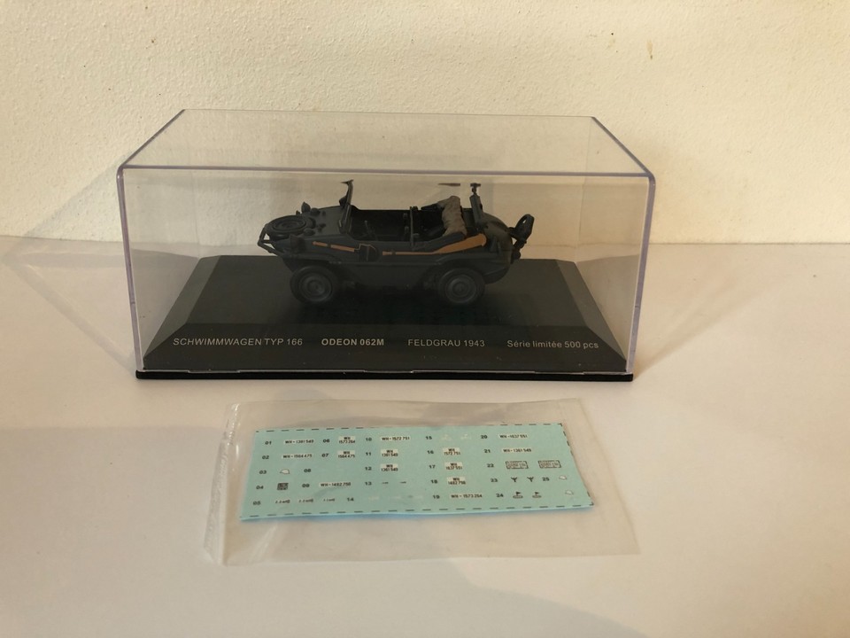 MINIATURE SCHWIMMWAGEN TYP 166 WW2 SABLE 1943 1/43 ODEON 061M