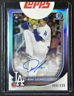 ROKI SASAKI 2025 BOWMAN CHROME #CRA-RS ROOKIE REFRACTOR AUTO RC 409/499 DODGERS