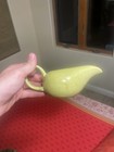 Yellow Ceramic Gravy Boat Sauce Server, Solid Glossy Finish, Handle & Spout — photo 3