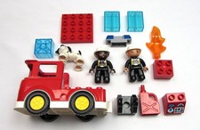Lego DUPLO Fire Truck Emergency Vehicles Firemen Dog Lot 15 Pcs