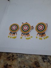 ZESTAW 3 SPINKI DO WŁOSÓW Z KORALIKÓW NATIVE AMERICAN.