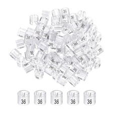 Clothes Hanger Marker Colored Hanger Sizer Number 36, Trasnsparent 100 Pcs