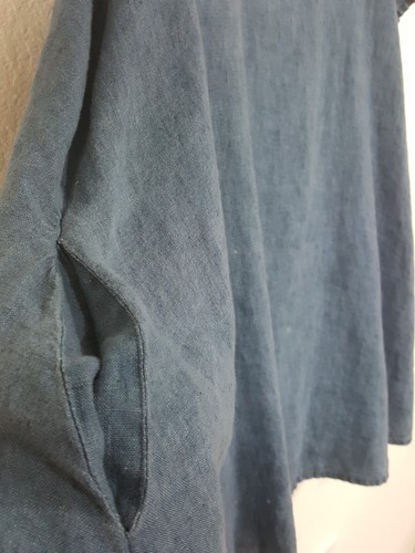 Yuvita 100% Linen Navy Blue Pocket Dress Womens Size S - Picture 4 of 10