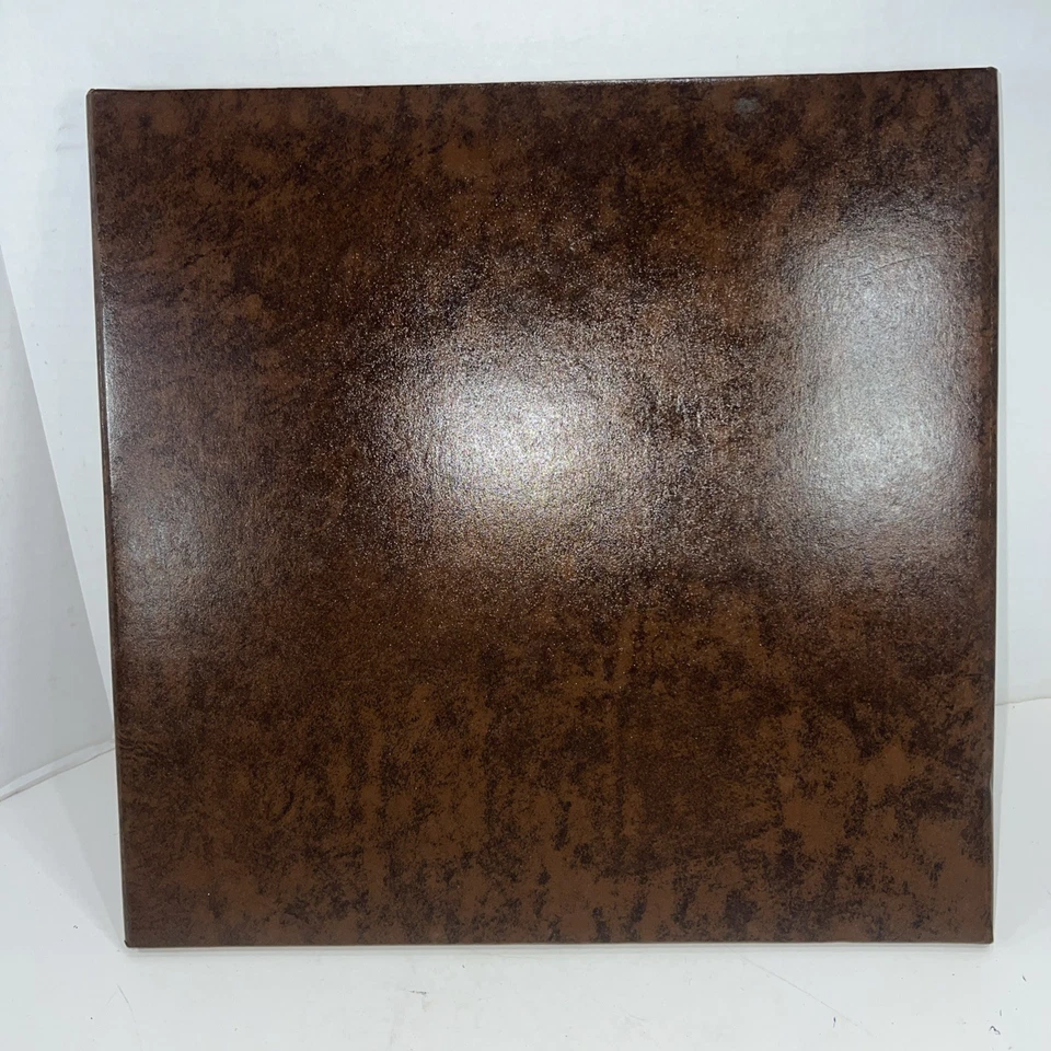 Álbum vintage triple portafolio 8 exhibición de fotos cuero marrón jaspeado aspecto Foto 4 de 4