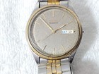 Vintage Seiko Men's Day Date Jewels Quartz Watch Gray Dial PARTS REPAIR NO CROWN — photo 1