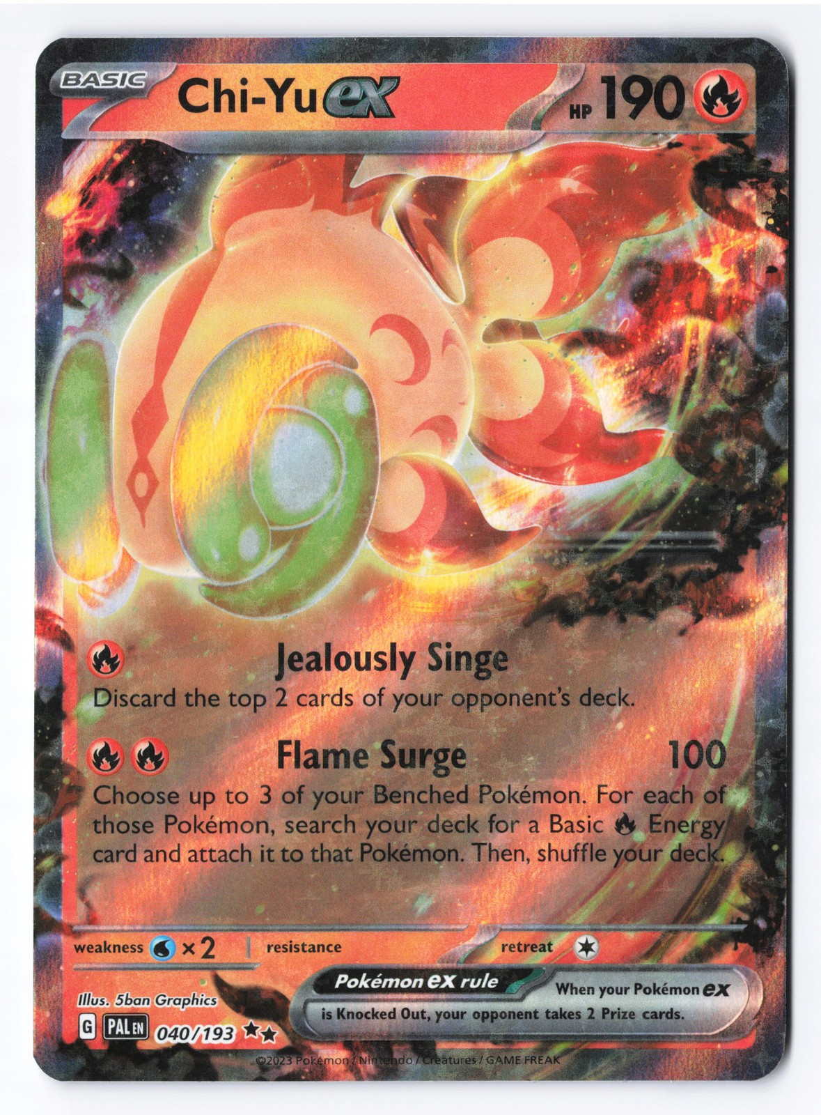 Chi-Yu ex - 040/193 - Pokemon Paldea Evolved Double Rare Holo NM