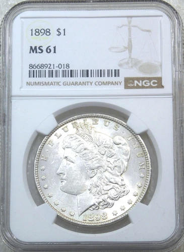 1898 P Morgan Silver Dollar NGC MS61 Frosty Just Graded New Holder #P281B