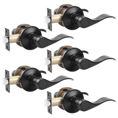 Probrico 5 Pack Passage Door Lever Non-Locking Lever Set Non-Locking Door