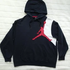 Nike Air Jordan Men's Hoodie Sweatshirt Jumpman Logo XXL Black Pullover Kangaroo