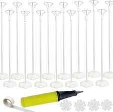Balloon Stand Kit, 15 Pack Balloon Stick Holder with Base for Table Top Centerpi