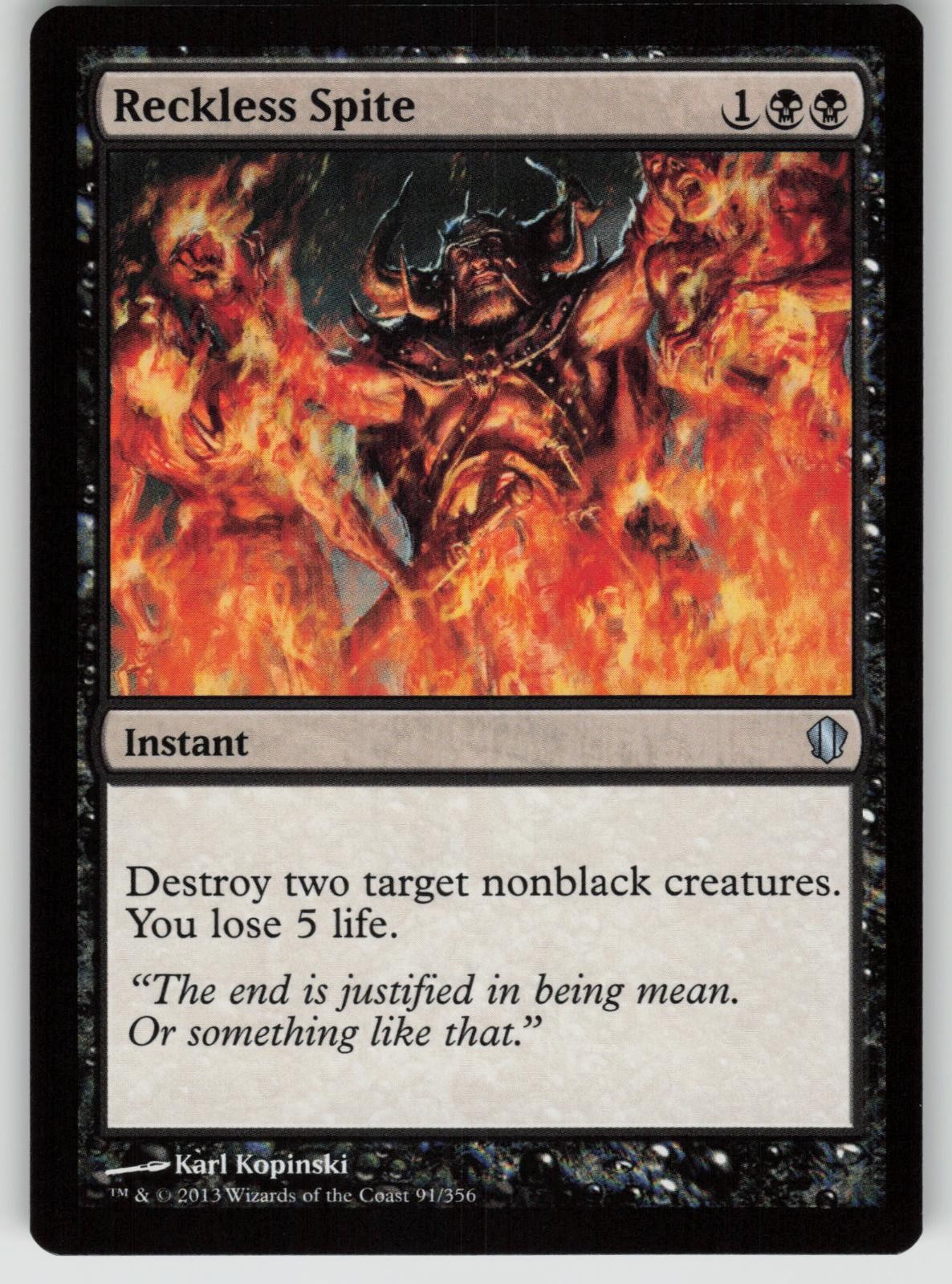 Reckless Spite 91 Uncommon Commander 2013 Magic: The Gathering Near Mint