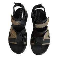 ECCO Offroad Sandals Men 10 Brown Black Strap Hiking Outdoor Comfort