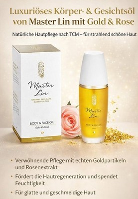 Master Lin Body & Face Oil Gold & Rose   Luxus Hautpflege Öl - 60 ml