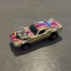 Vintage 1970 Hot Wheels Rodger Dodger Gold Chrome Car Hong Kong - EUC