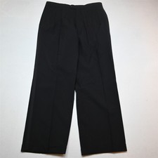 Vtg Bespoke 33x30 Black Wool Pleated Cuffed Satin Outseam Stripe Tuxedo Pants