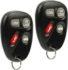 2 Keyless Entry Remote Key Fob - 4 Button, Black, ABS Material,g-xb-4b-tnk x2