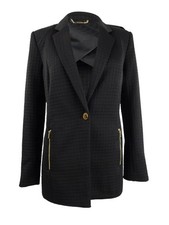 Calvin Klein Women's One-Button Blazer 6, Black 193623275723
