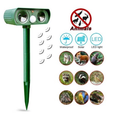 Motion Sensor Solar Ultrasonic Bird Repellers Pest Control Scarer Deterrent Fox
