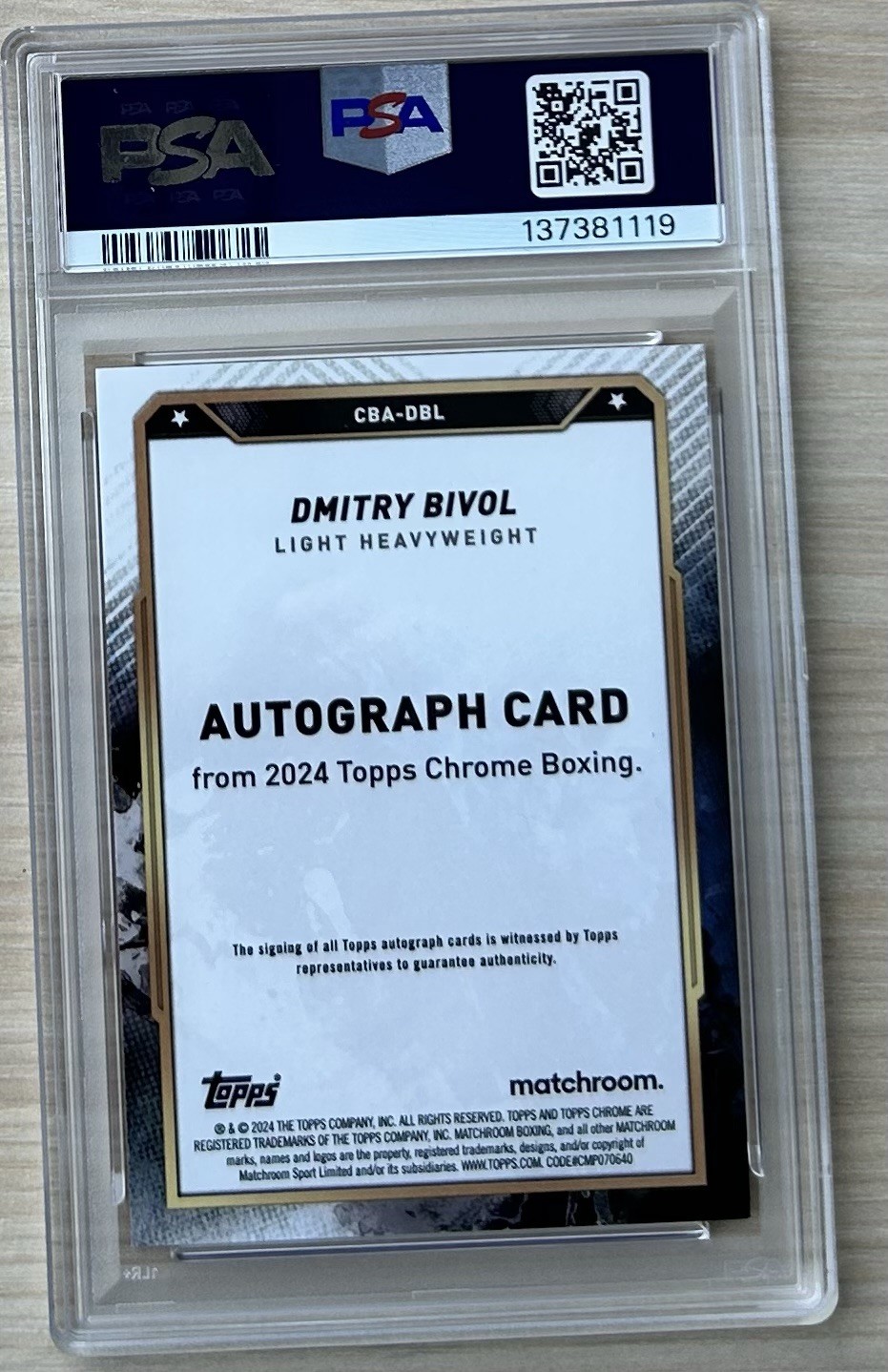 PSA 9 - 2024 Topps Chrome Dimitry Bivol Auto Unified Boxing Light Heavyweight/25 view 2