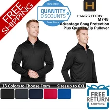 🔥 Harriton Men Advantage Snag Protection Quarter-Zip Pullover Up To 6XL M748