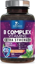 B Complex Vitamins Capsules with Vitamin B6 B12 B100 C Biotin Folate & Folic Aci