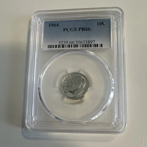 1964 Roosevelt Dime PCGS PR66 Silver Proof 10C Uncirculated Philadelphia KM#195