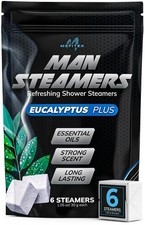 Shower Steamers for Men 6 Pack Eucalyptus Mint 6 Count Pack of 1 , White