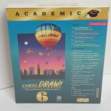 Corel Draw 6 Microsoft Windows New Sealed Coreldraw Cd-Rom Vintage Academic