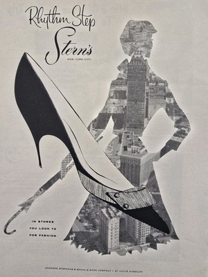 1958 Women's Rhythm Step shoes Stern's Stores vintage Fashion Ad