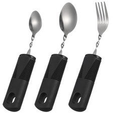 3 Pcs Elderly Adaptive Cutlery Weighted Utensils Fork Spoon for Disabled