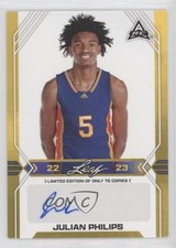 2022-23 Leaf Draft Base Gold /75 Julian Phillips Philips #BA-JP1 Auto lz7