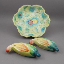 Vtg MIJ Salt & Pepper Shakers Corn on the Cob Ardalt Lenwile Dish Occupied Japan