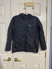 L.L. Bean Youth Large 14-16 Quilted Hooded Jacket Navy Blue Insulated Coat Kids