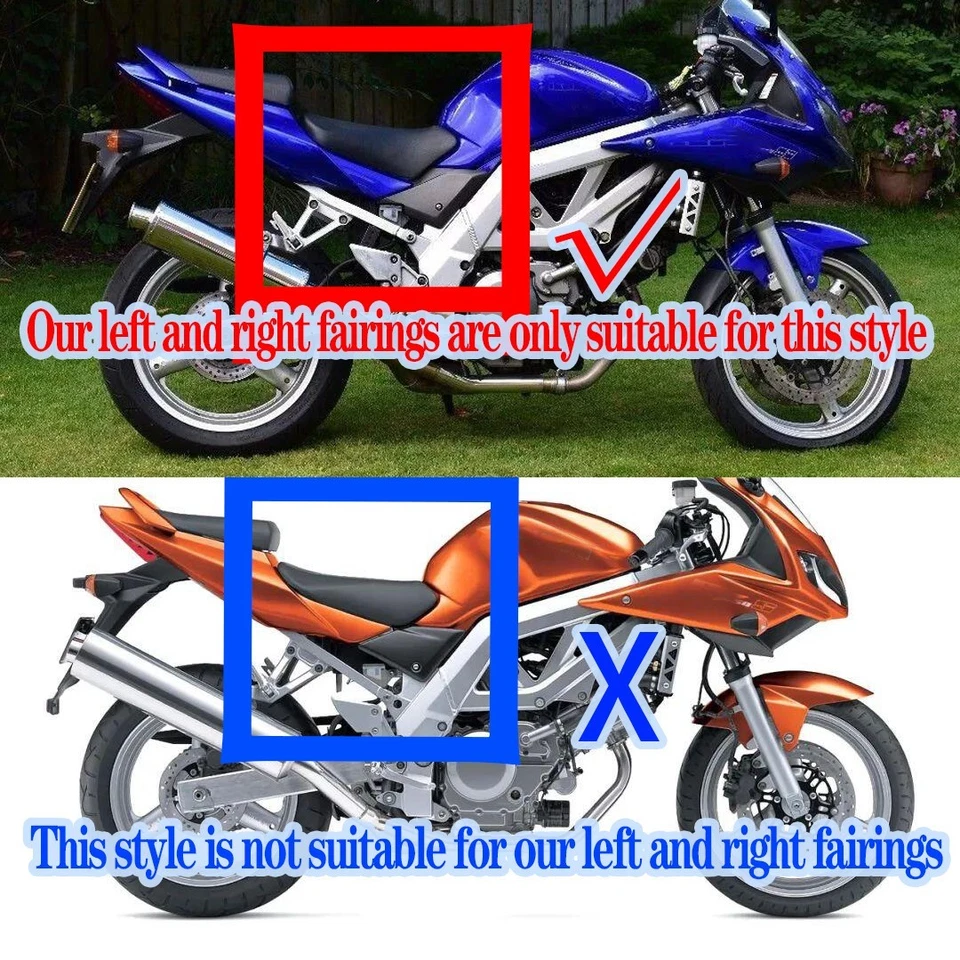 Batwing Fairing Bodywork Panel Fit For Suzuki SV650S 2003-2012 Left Right Part - Image 3 of 4