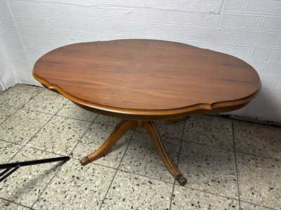 Tisch oval Eibe Heldense Stil ,massiv furniert, Couchtisch Tisch Holz Lwen  Fu | eBay.de