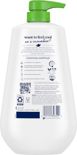 Dove go fresh Body Wash, Cucumber and Green Tea Pump 34 Ounce by Dove - Picture 3 of 12