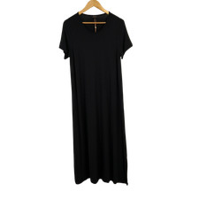 Quince Women Bamboo Jersey Maternity & Nursing T-Shirt Dress Black XS