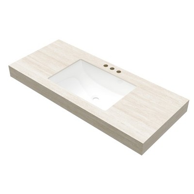 48'' MURI Roma Travertine-Pattern Sintered Stone Countertop and Undermount Cera
