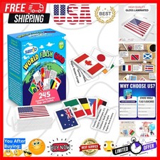 World Flags Flashcards - 245 Country Flags, Capitals, Languages Continents ...