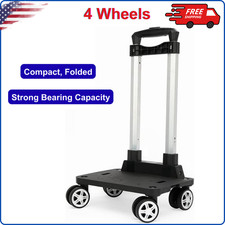 Backpack Trolley 4 Wheels Folding Compact Lightweight Luggage Cart Alloy Steel