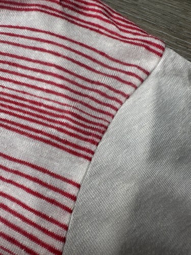ALL SAINTS WOMENS CHALK / CRIMSON "ILI STRIPE TEE" T-SHIRT TOP - MEDIUM - £38 - Picture 6 of 11
