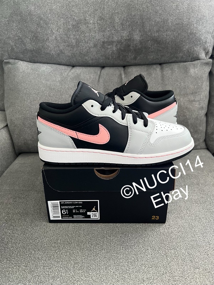 Size Nike Air Jordan Low Black Grey Pink GS with Receipt